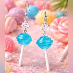 Blue Lollipop Drop Earrings - Cute Women Jewelry